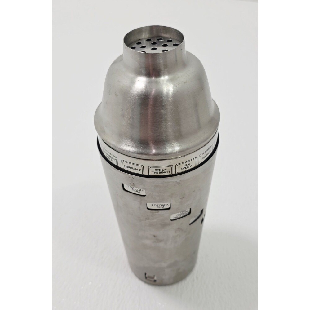 Stainless Steel Cocktail Shaker OGGI 34oz Dial a Drink 15 Recipe Maker